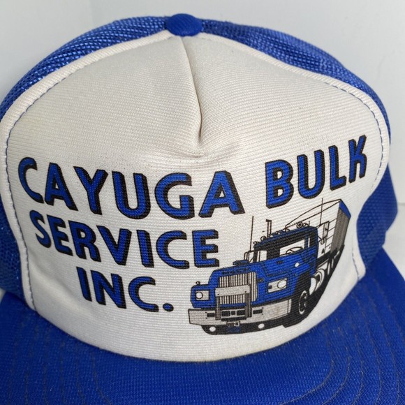 Vintage CAYUGA BULK SERVICE INC Trucker Hat Snapback Cap Screen Print - Picture 2 of 12